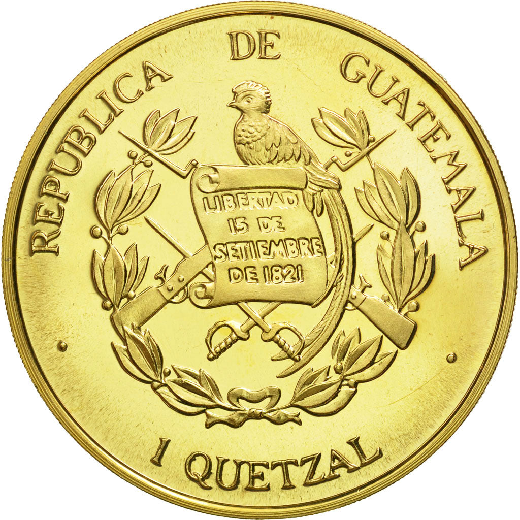 Monnaie, Guatemala, Quetzal, 1995, Tower, SPL, Gilt Alloy, KM:1b.1