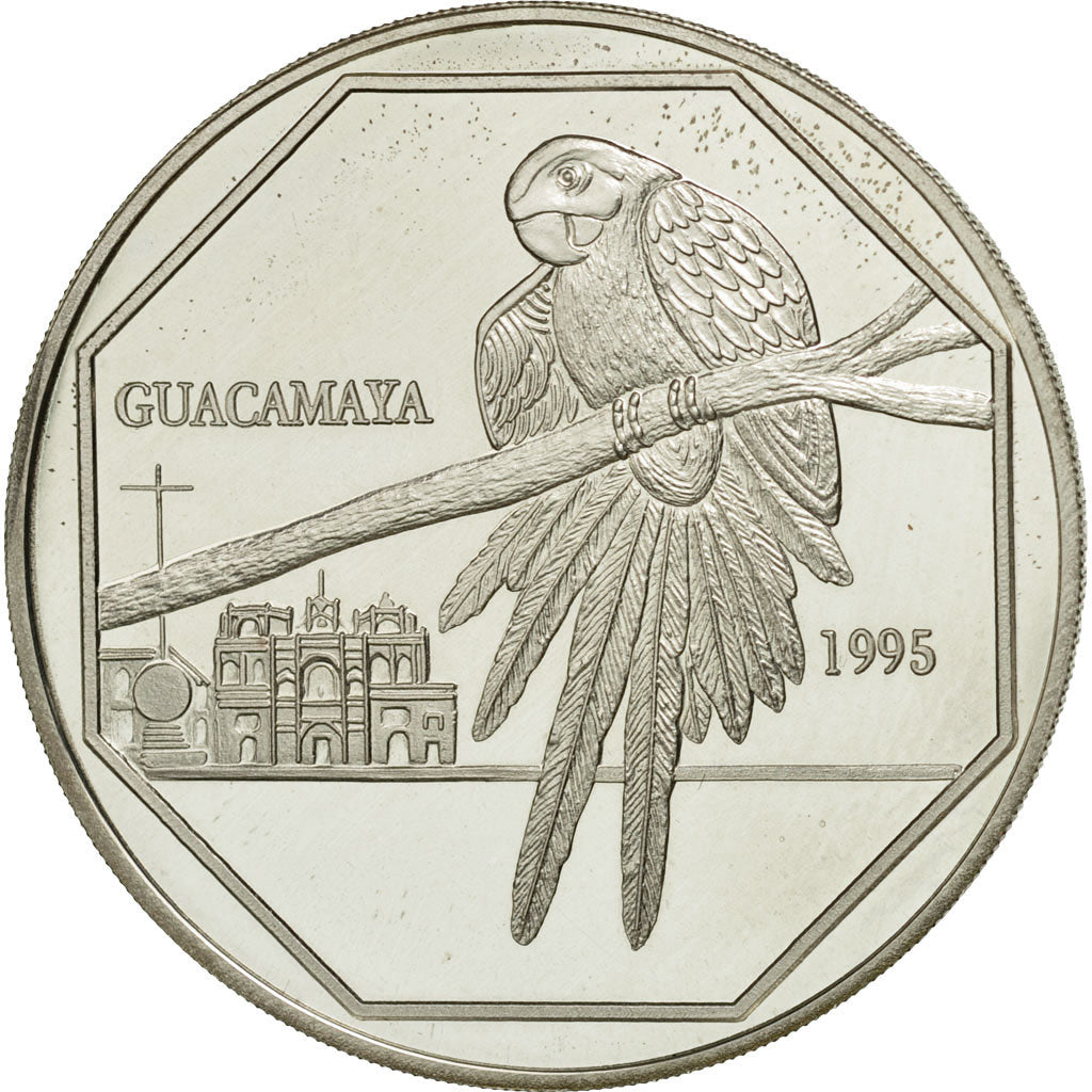 Coin, Guatemala, 50 Quetzales, 1995, Tower, MS(63), Silver, KM:3.1