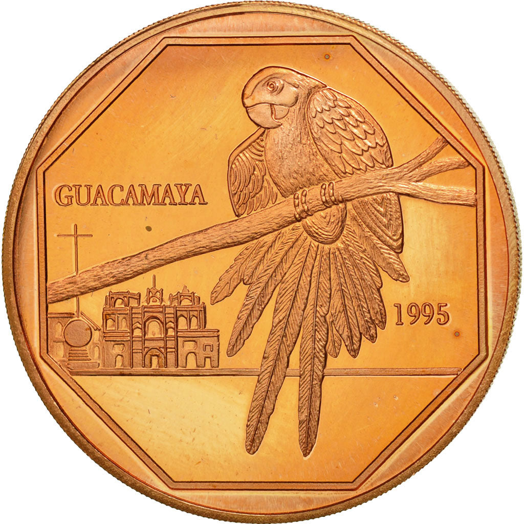 Moneda, Guatemala, 50 Quetzales, 1995, Tower, SC, Cobre, KM:3e.1