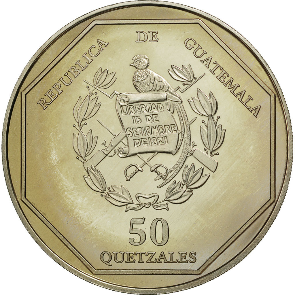 Monnaie, Guatemala, 50 Quetzales, 1995, Tower, SPL, Copper-nickel, KM:3f.1