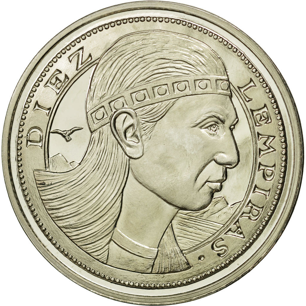 Coin, Honduras, 10 Lempiras, 1995, Tower, MS(63), Copper-nickel, KM:1f.2