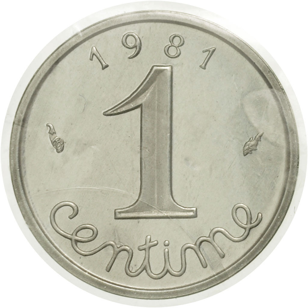 Coin, France, Centime, 1981, Paris, MS(65-70), Silver, KM:P684, Gadoury:4.P2