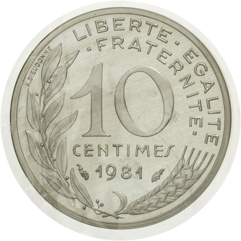 Coin, France, 10 Centimes, 1981, Paris, MS(65-70), Silver, KM:P690