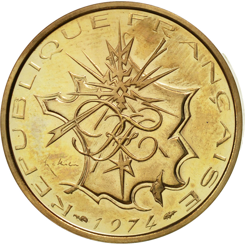 Moneda, Francia, 10 Francs, 1974, Paris, SC, Níquel - latón, KM:P506