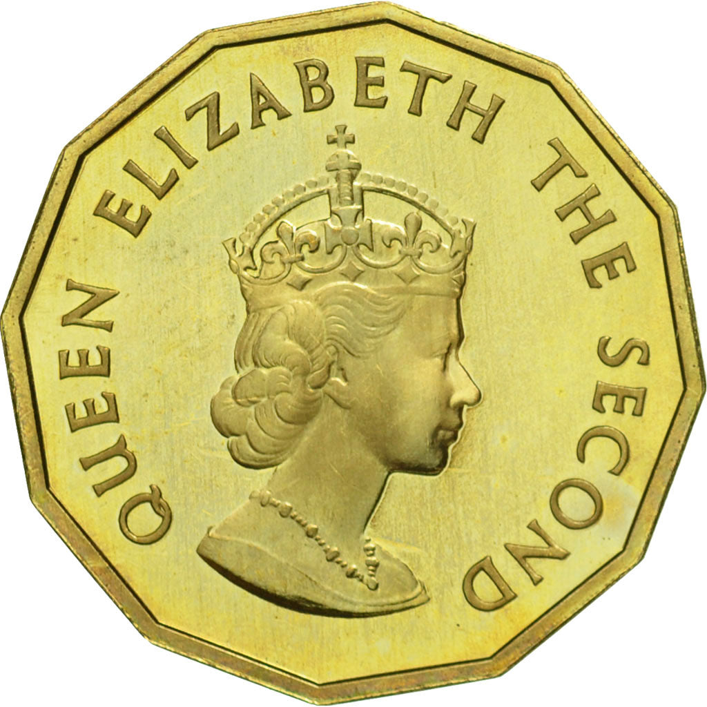 Coin, Jersey, Elizabeth II, 1/4 Shilling, 3 Pence, 1964, MS(63), Nickel-brass