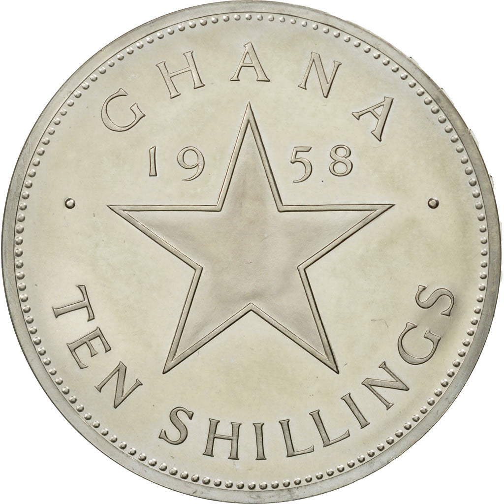 Moneda, Ghana, 10 Shilling, 1958, SC, Plata, KM:7