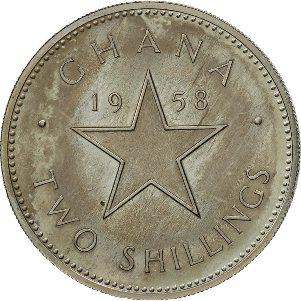 Ghana, 2 Shilling, 1958, SC, Cobre - níquel, KM:6
