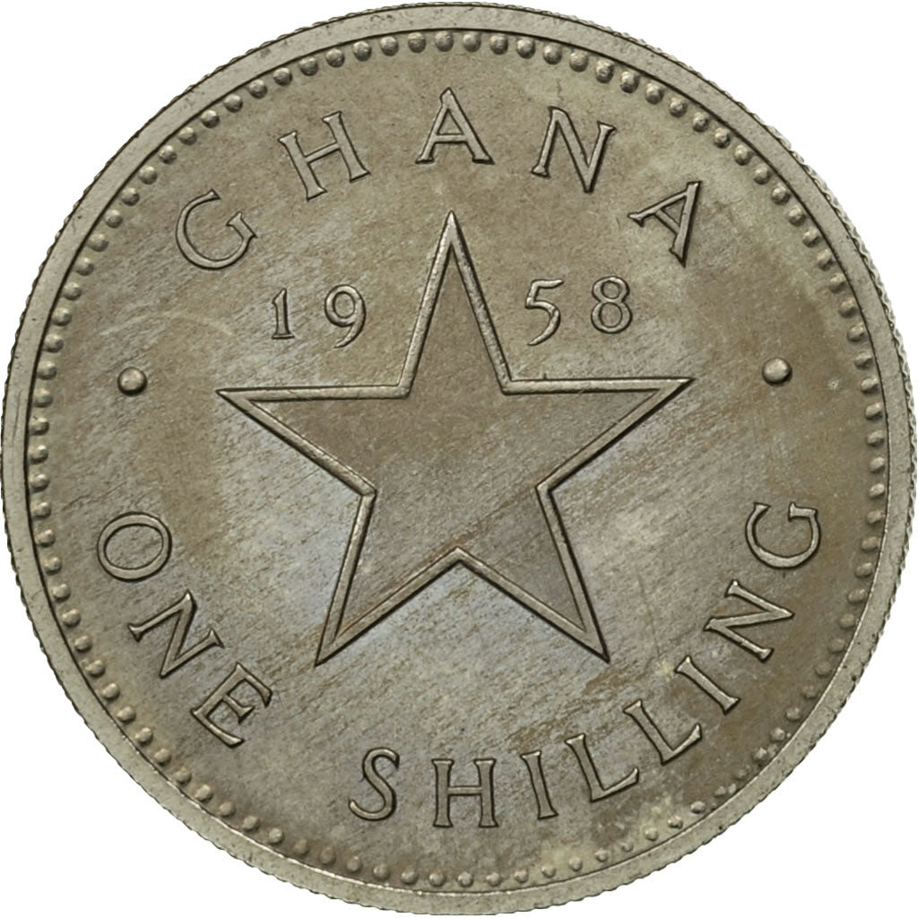 Ghana, Shilling, 1958, MS(63), Copper-nickel, KM:5