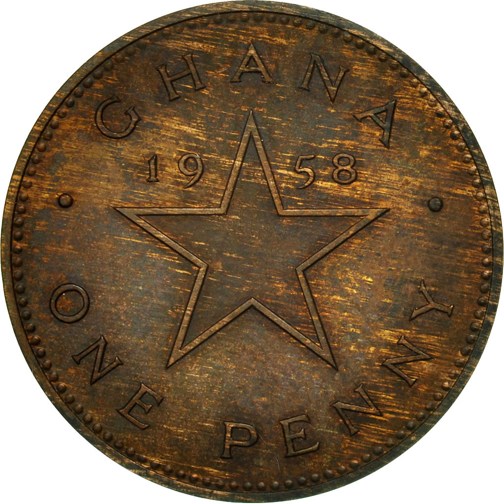 Ghana, Penny, 1958, MBC+, Bronce, KM:2