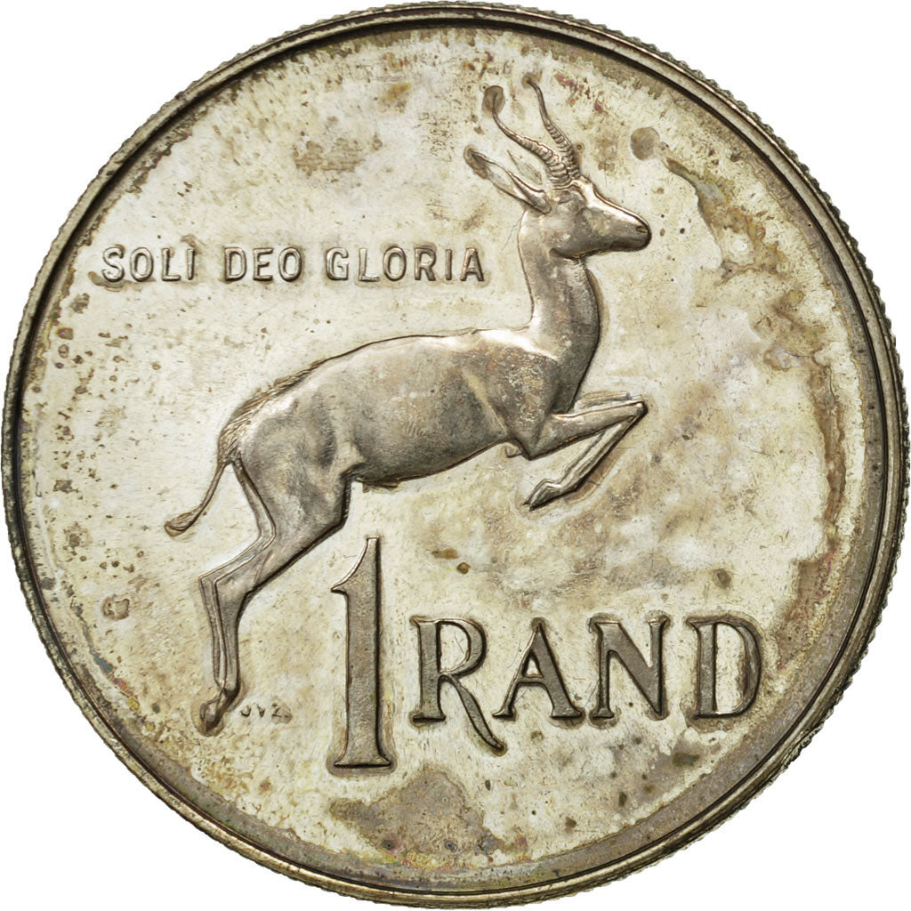 South Africa, Rand, 1965, AU(55-58), Silver, KM:71.1