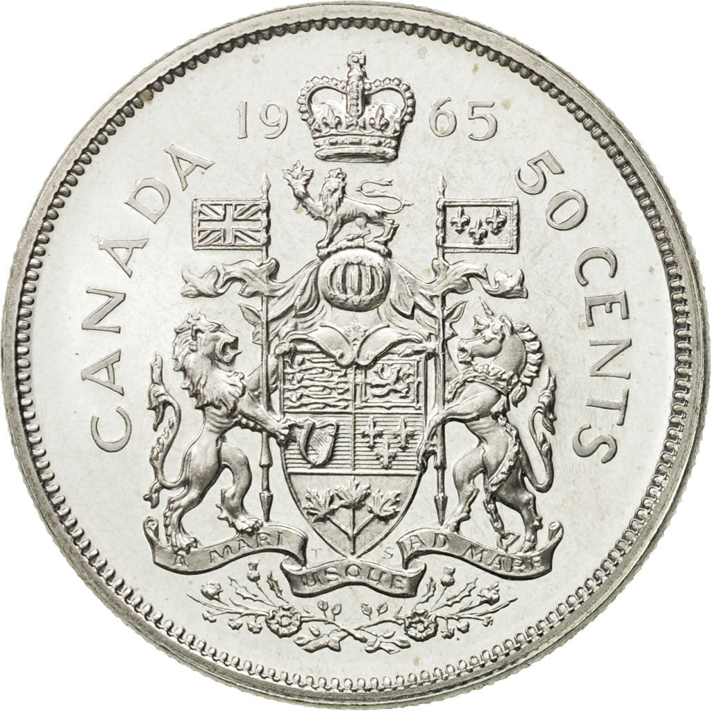 Munten, Canada, Elizabeth II, 50 Cents, 1965, Royal Canadian Mint, Ottawa, UNC-