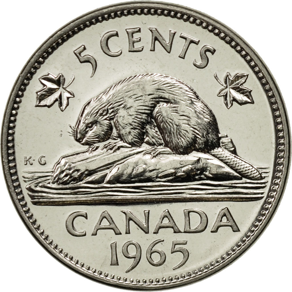 Coin, Canada, Elizabeth II, 5 Cents, 1965, Royal Canadian Mint, Ottawa, MS(63)