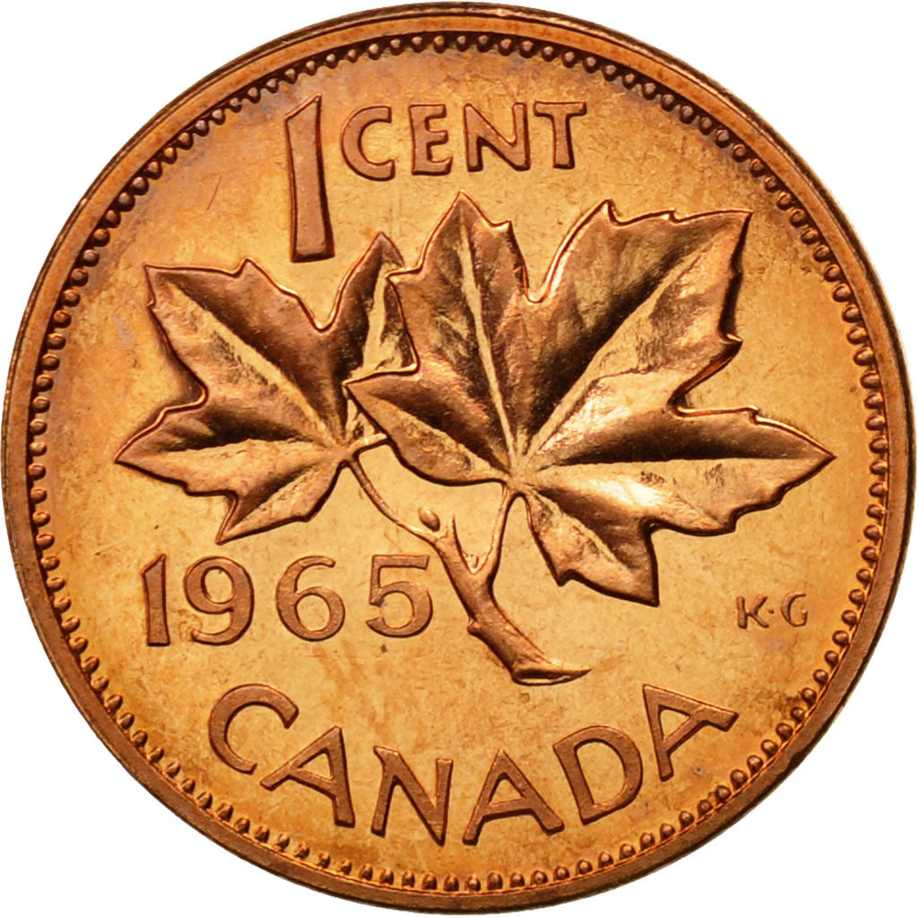 Coin, Canada, Elizabeth II, Cent, 1965, Royal Canadian Mint, Ottawa, MS(63)