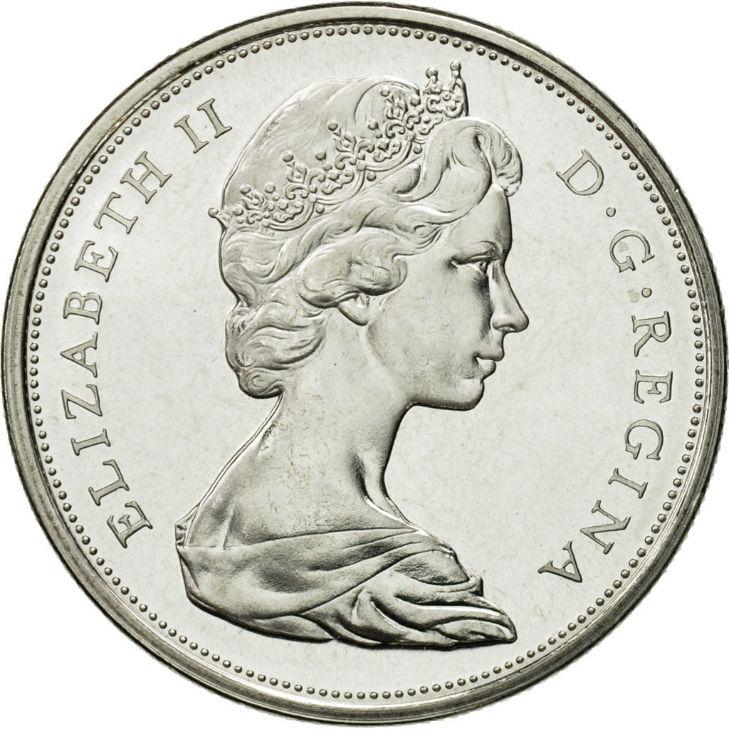 Moneda, Canadá, Elizabeth II, 50 Cents, 1966, Royal Canadian Mint, Ottawa, SC