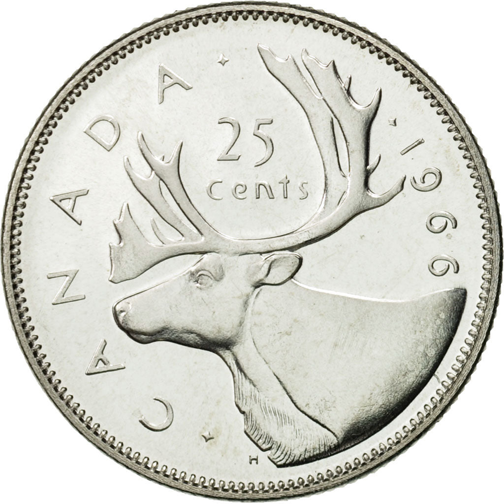 Canada, Elizabeth II, 25 Cents, 1966, Royal Canadian Mint, Ottawa, MS(63)