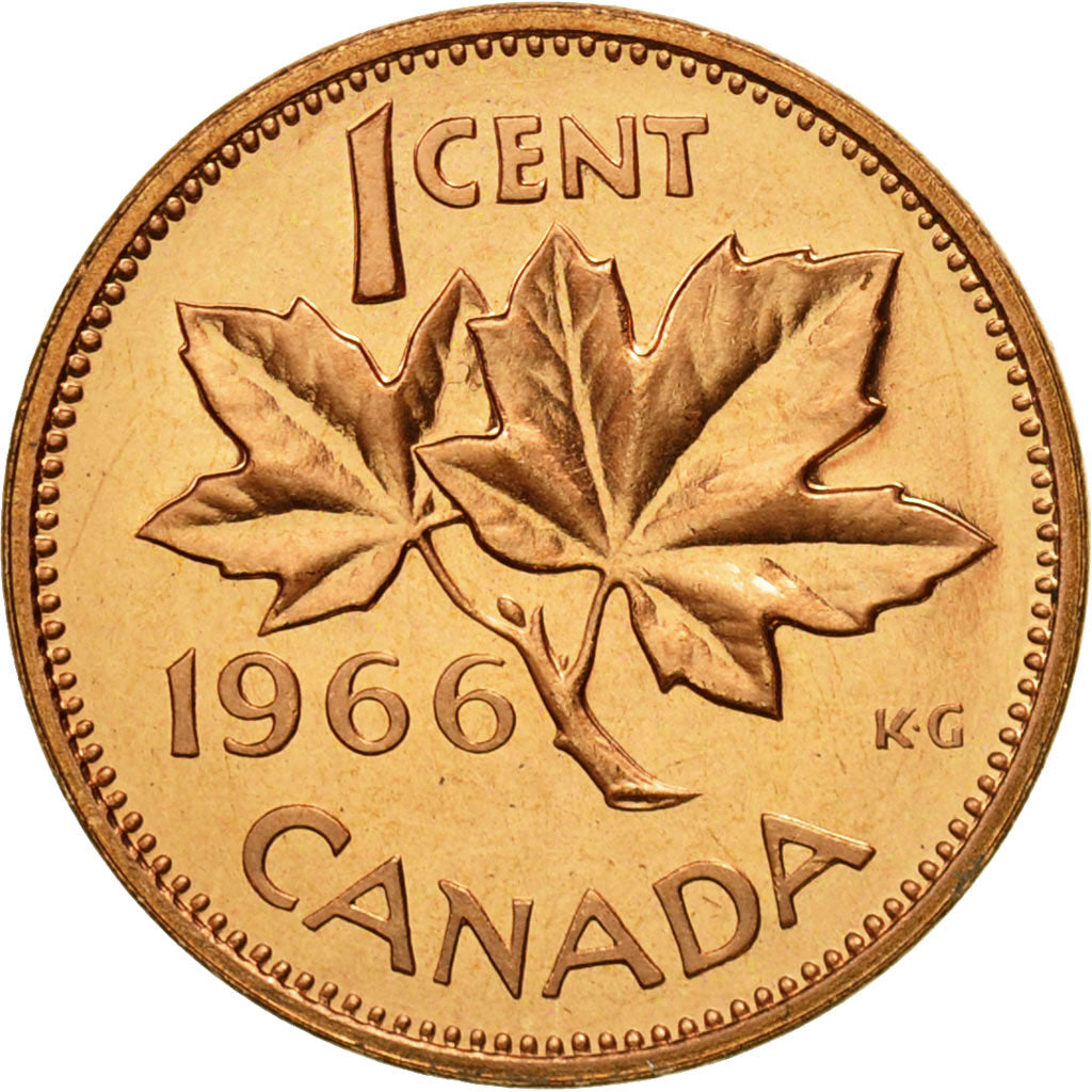 Coin, Canada, Elizabeth II, Cent, 1966, Royal Canadian Mint, Ottawa, MS(63)