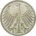 GERMANY - FEDERAL REPUBLIC, 5 Mark, 1966, Karlsruhe, MS(60-62), Silver, KM:112.1