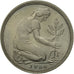 GERMANIA - REPUBBLICA FEDERALE, 50 Pfennig, 1966, Karlsruhe, SPL, Rame-nichel