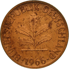 GERMANY - FEDERAL REPUBLIC, Pfennig, 1966, Karlsruhe, AU(50-53), Copper Plated