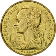 Coin, Comoros, 20 Francs, 1964, Paris, MS(63), Aluminium-Bronze, KM:E5