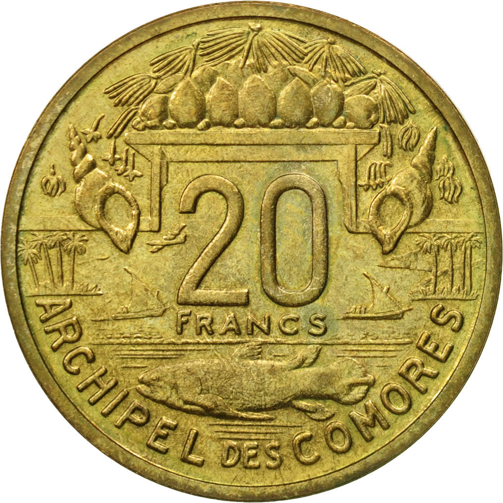 Coin, Comoros, 20 Francs, 1964, Paris, MS(63), Aluminium-Bronze, KM:E5