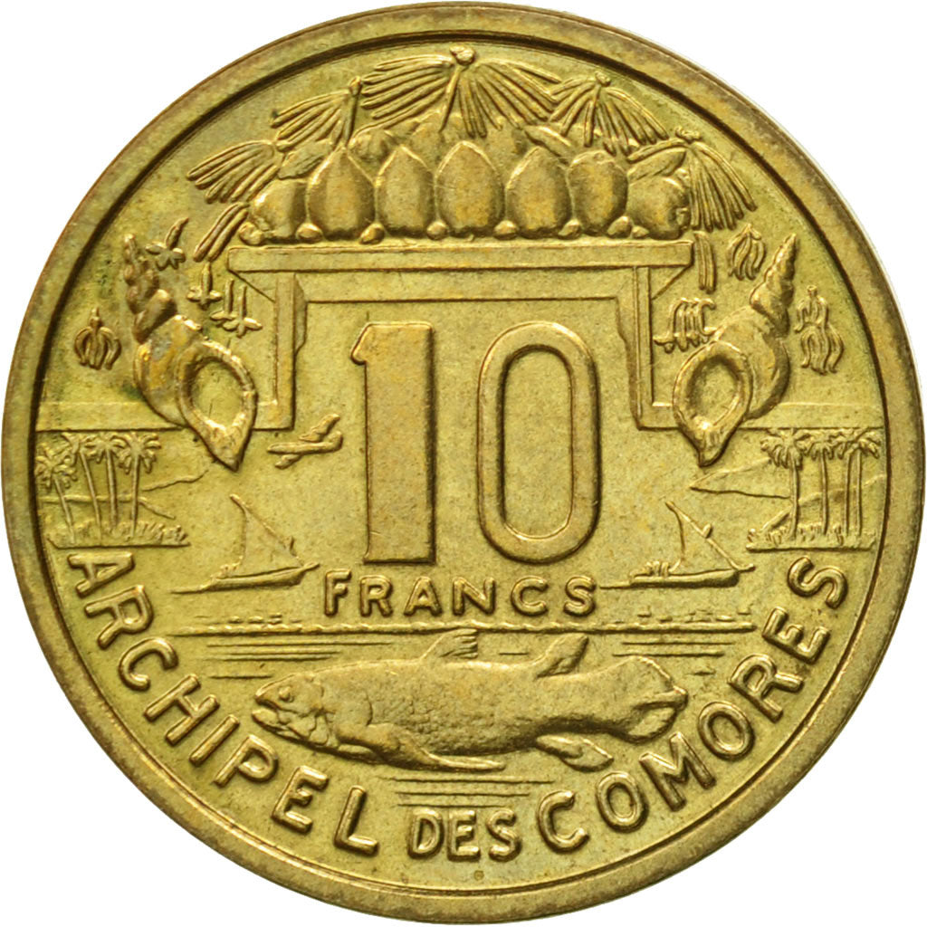 Moneda, Comoras, 10 Francs, 1964, Paris, SC, Aluminio - bronce, KM:E4