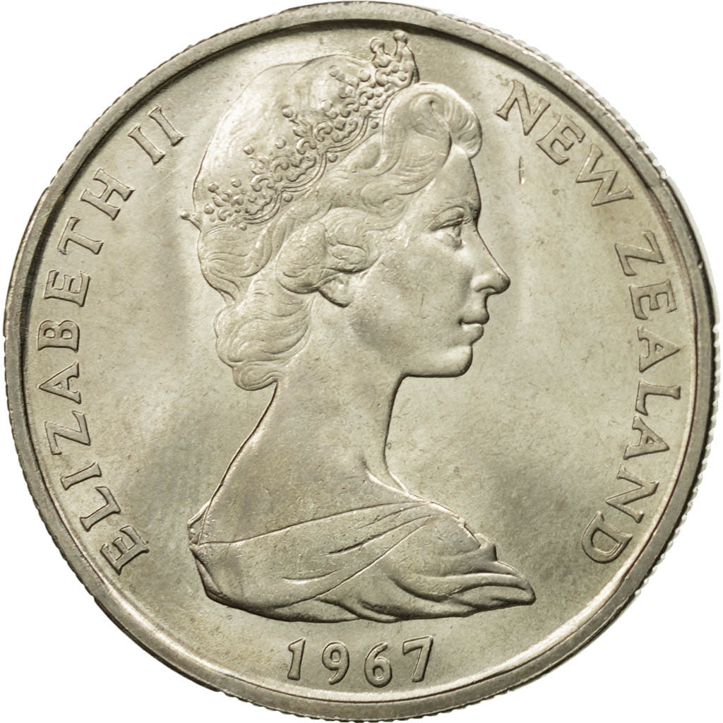 New Zealand, Elizabeth II, 50 Cents, 1967, MS(63), Copper-nickel, KM:37.1