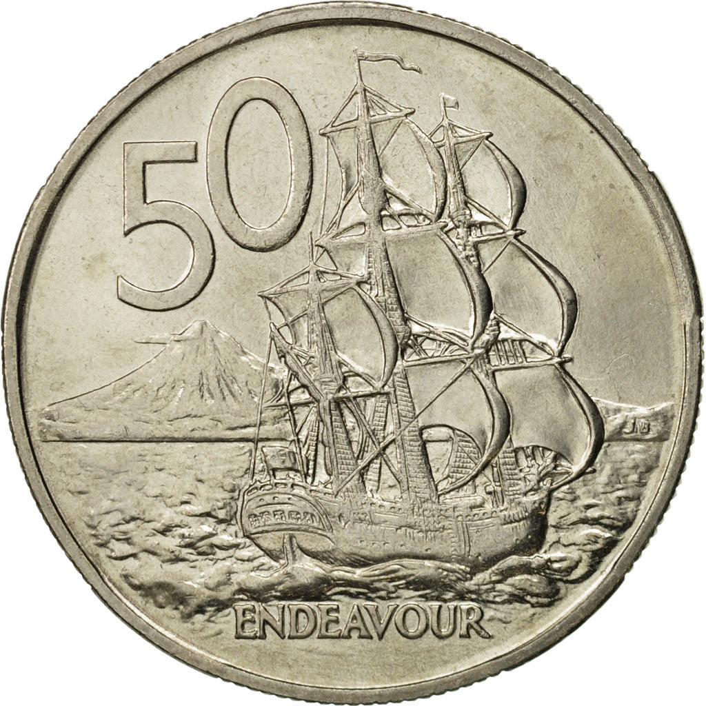 New Zealand, Elizabeth II, 50 Cents, 1967, MS(63), Copper-nickel, KM:37.1