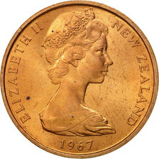 Moneta, Nowa Zelandia, Elizabeth II, 2 Cents, 1967, MS(63), Bronze, KM:32.1