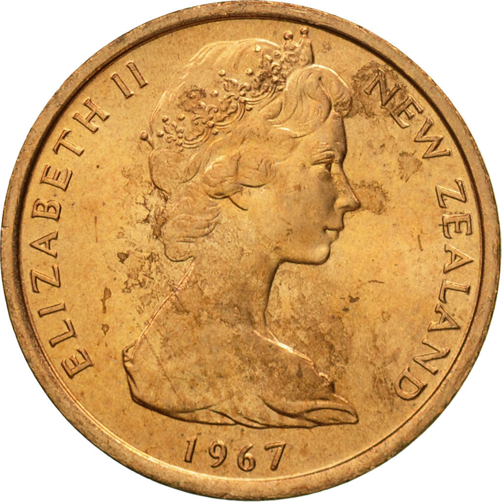 Coin, New Zealand, Elizabeth II, Cent, 1967, MS(60-62), Bronze, KM:31.1