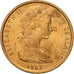 Coin, New Zealand, Elizabeth II, Cent, 1967, MS(60-62), Bronze, KM:31.1