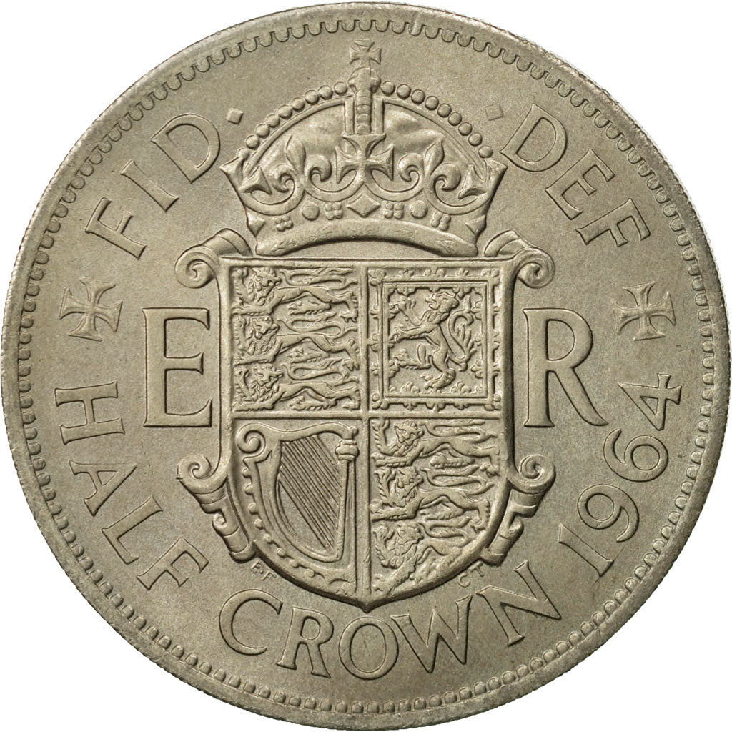 Great Britain, Elizabeth II, 1/2 Crown, 1964, MS(63), Copper-nickel, KM:907