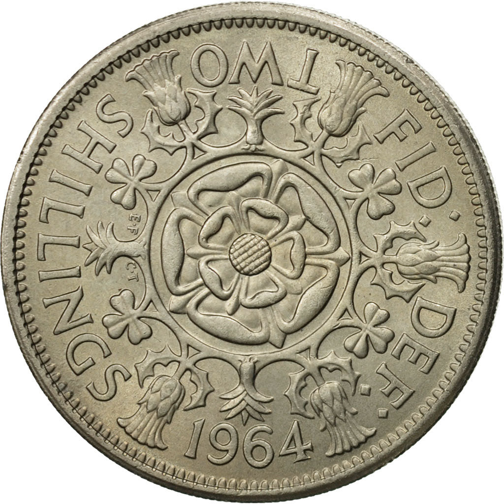 Coin, Great Britain, Elizabeth II, Florin, Two Shillings, 1964, MS(63)