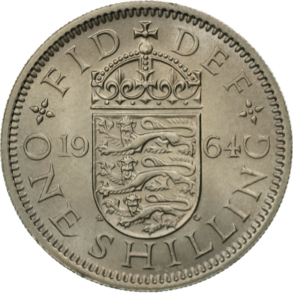 Great Britain, Elizabeth II, Shilling, 1964, MS(63), Copper-nickel, KM:904