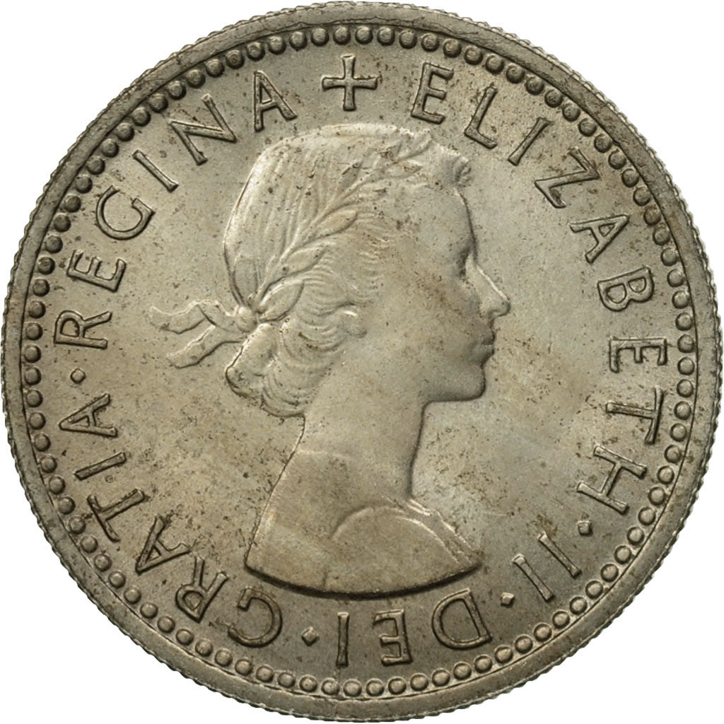Coin, Great Britain, Elizabeth II, 6 Pence, 1964, MS(63), Copper-nickel, KM:903