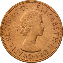 Great Britain, Elizabeth II, Penny, 1964, MS(63), Bronze, KM:897