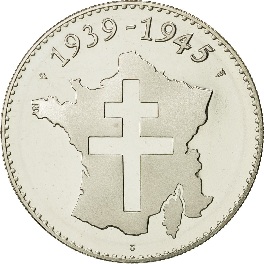 Francia, Medal, Victoire - 1939 - 1945, History, SC+, Plata