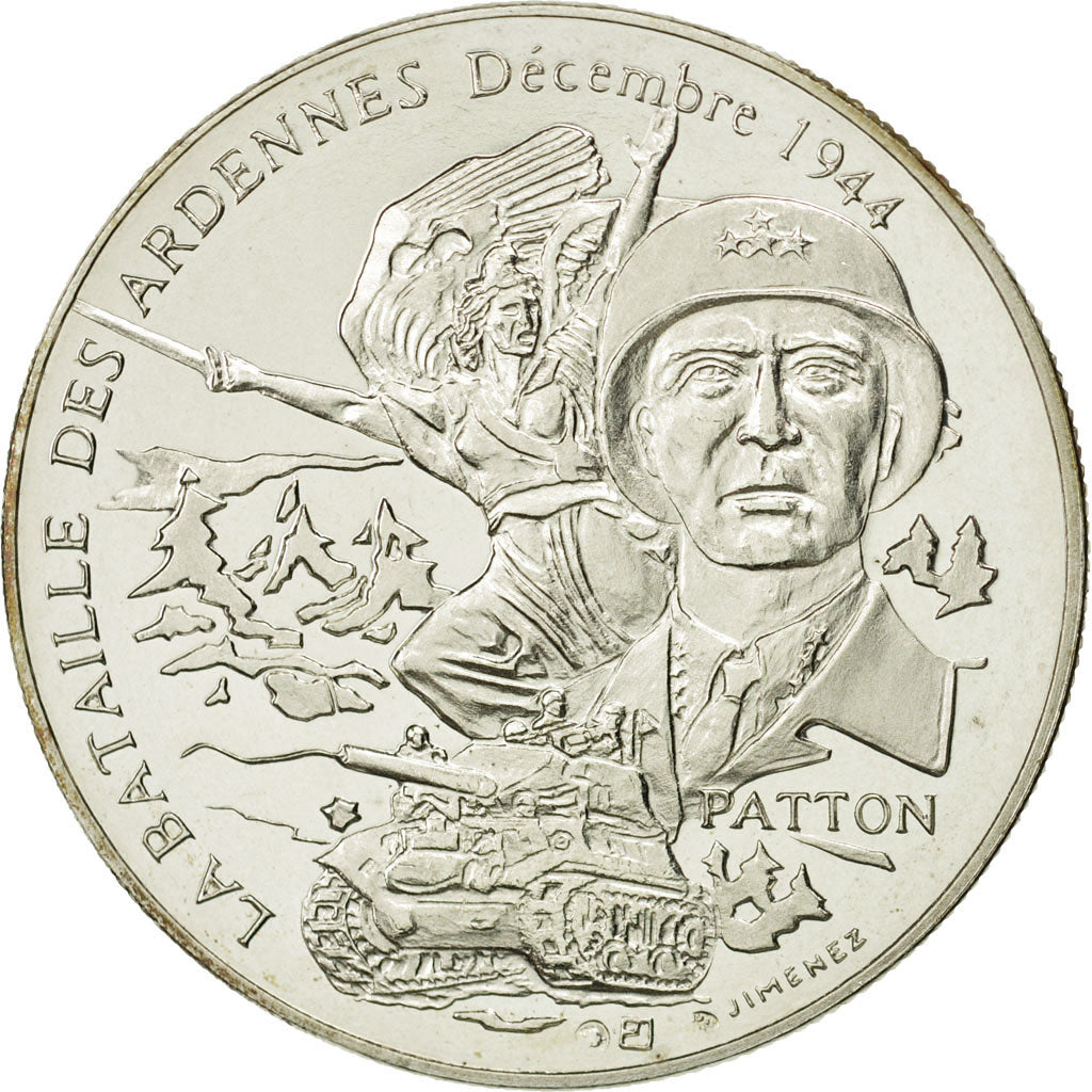France, Medal, Bataille Des Ardennes - Patton, History, MS(64), Silver