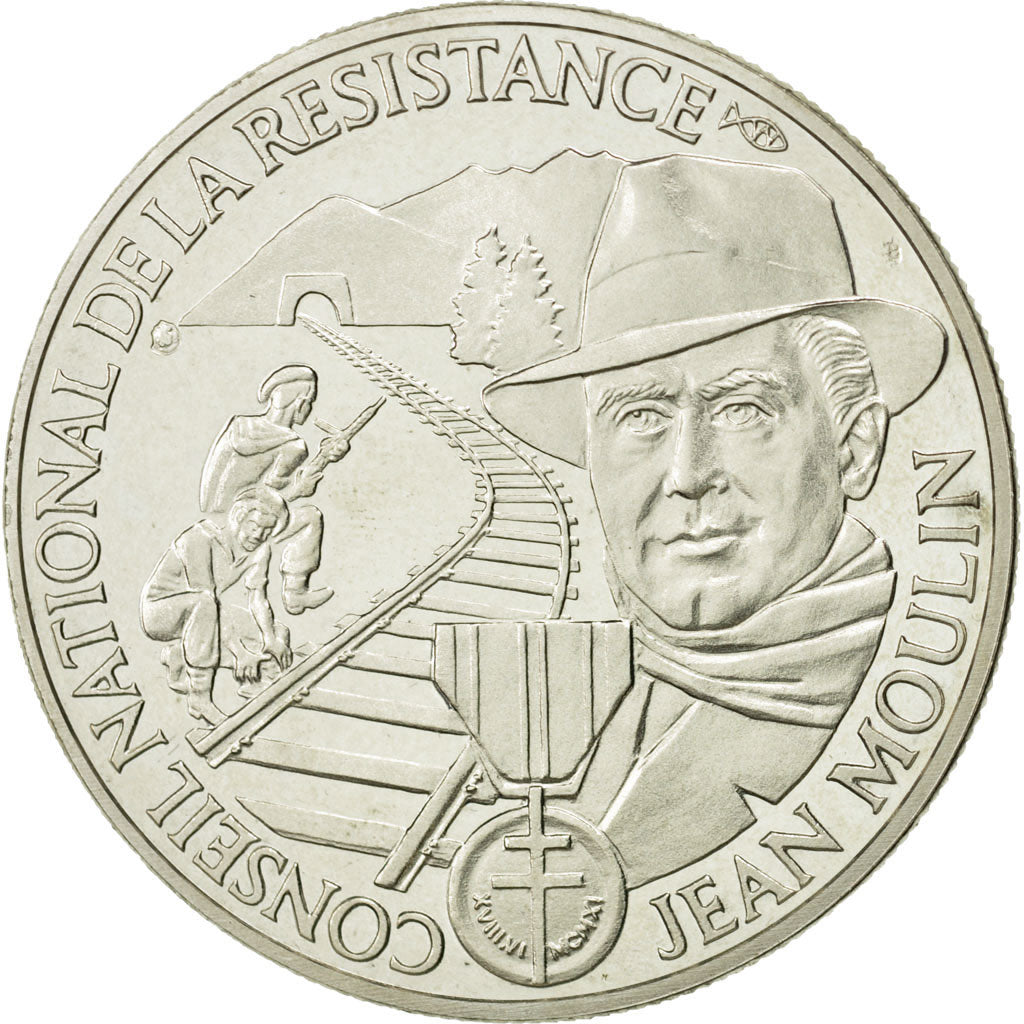 France, Medal, Résistance - Jean Moulin, History, MS(64), Silver