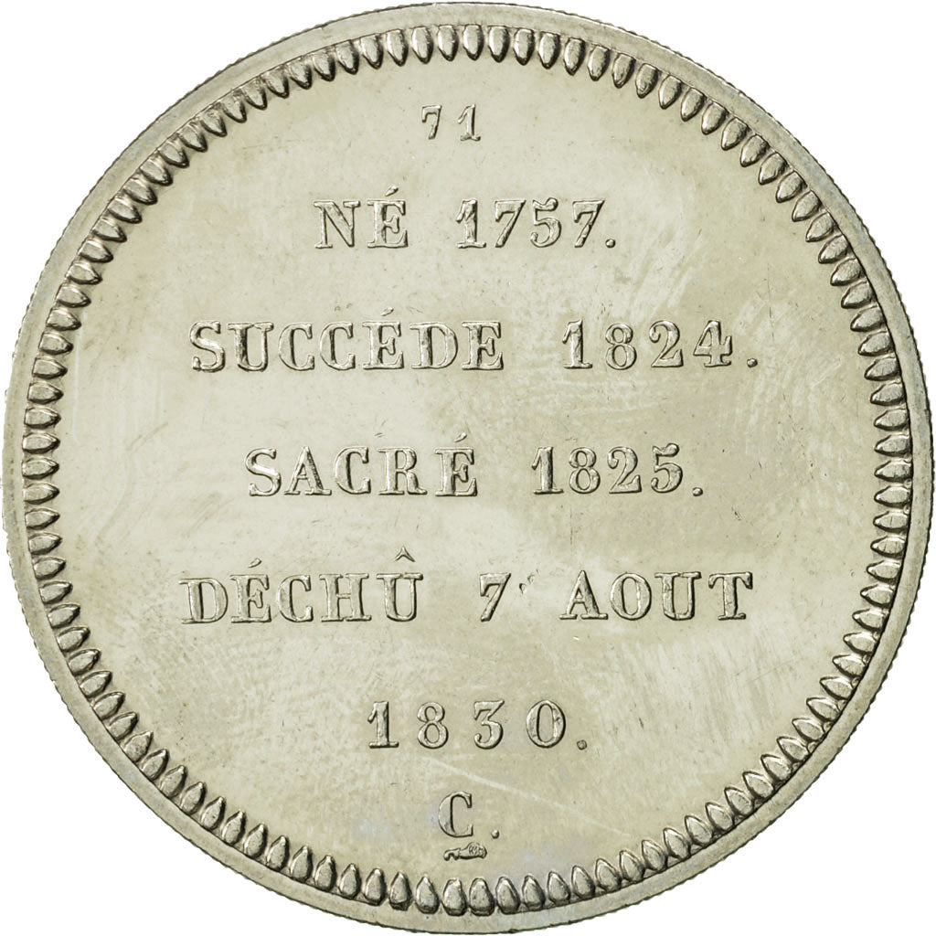France, Medal, Charles X, History, MS(64), Cupro-nickel