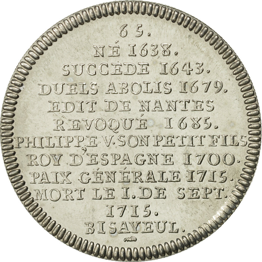 Francia, Medal, Les rois de France, Louis XIV, History, SC+, Cuproníquel