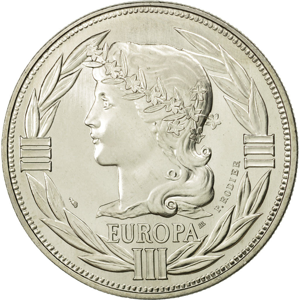 Francja, Medal, Ecu Europa, 1985, MS(64), Miedzionikiel