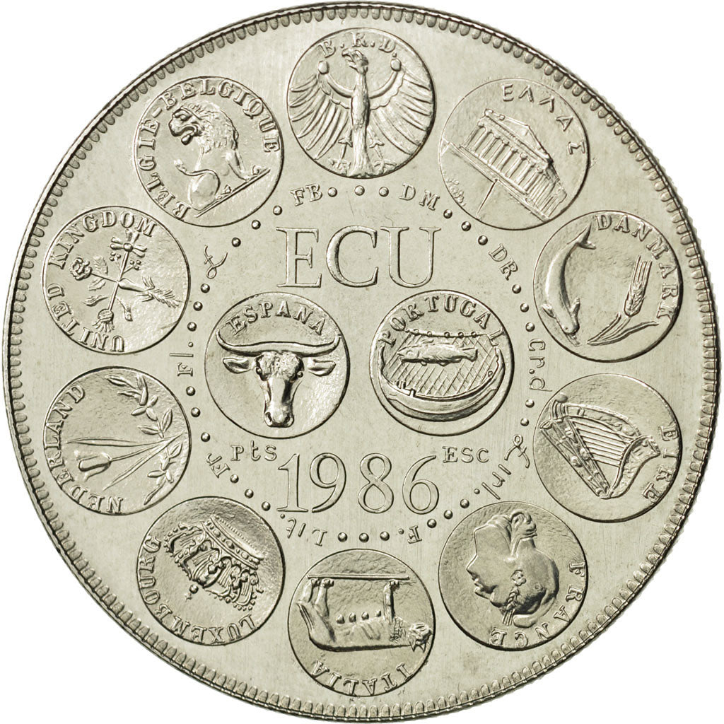 France, Medal, Ecu Europa, 1986, MS(64), Cupro-nickel
