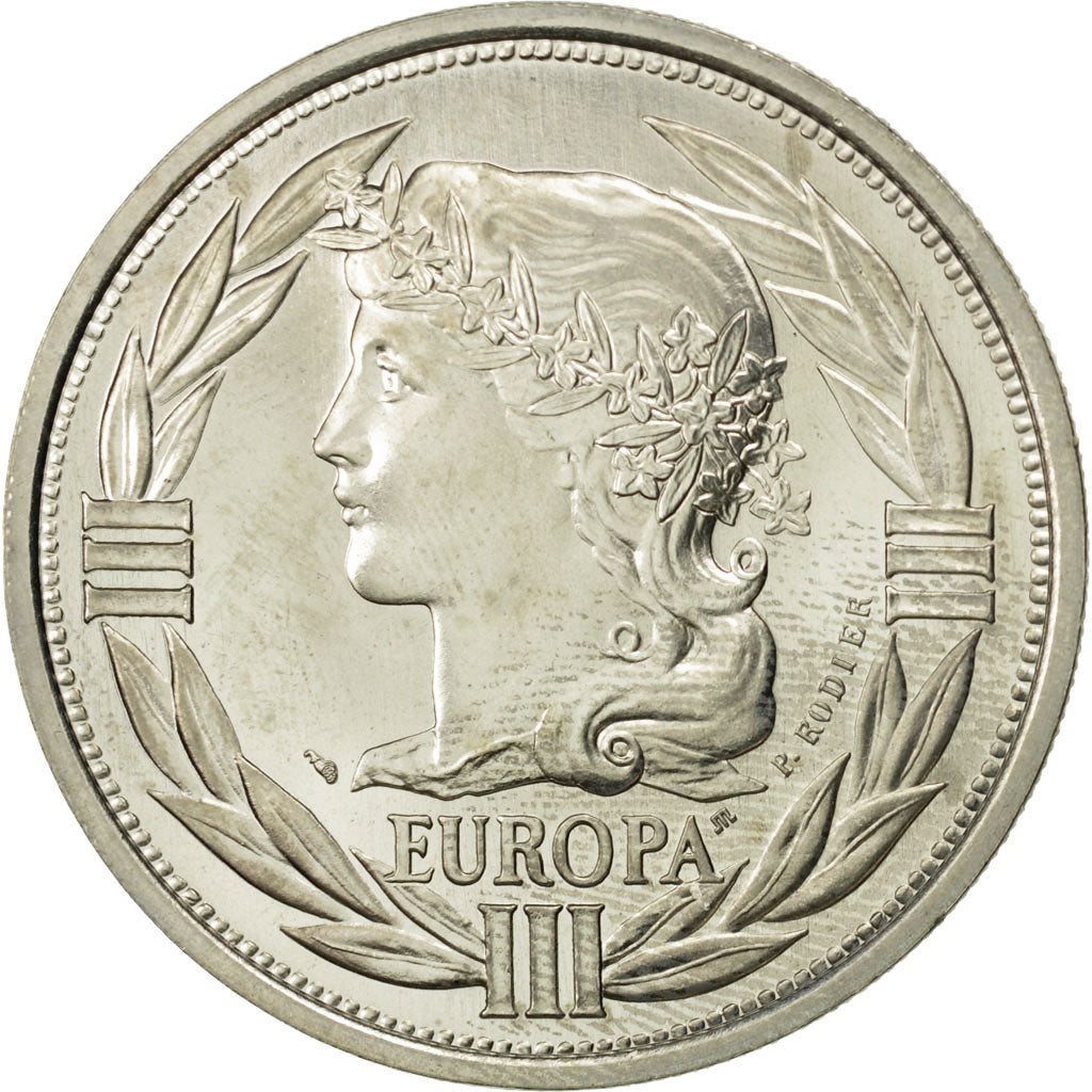 Francja, Medal, Ecu Europa, 1989, MS(64), Miedzionikiel