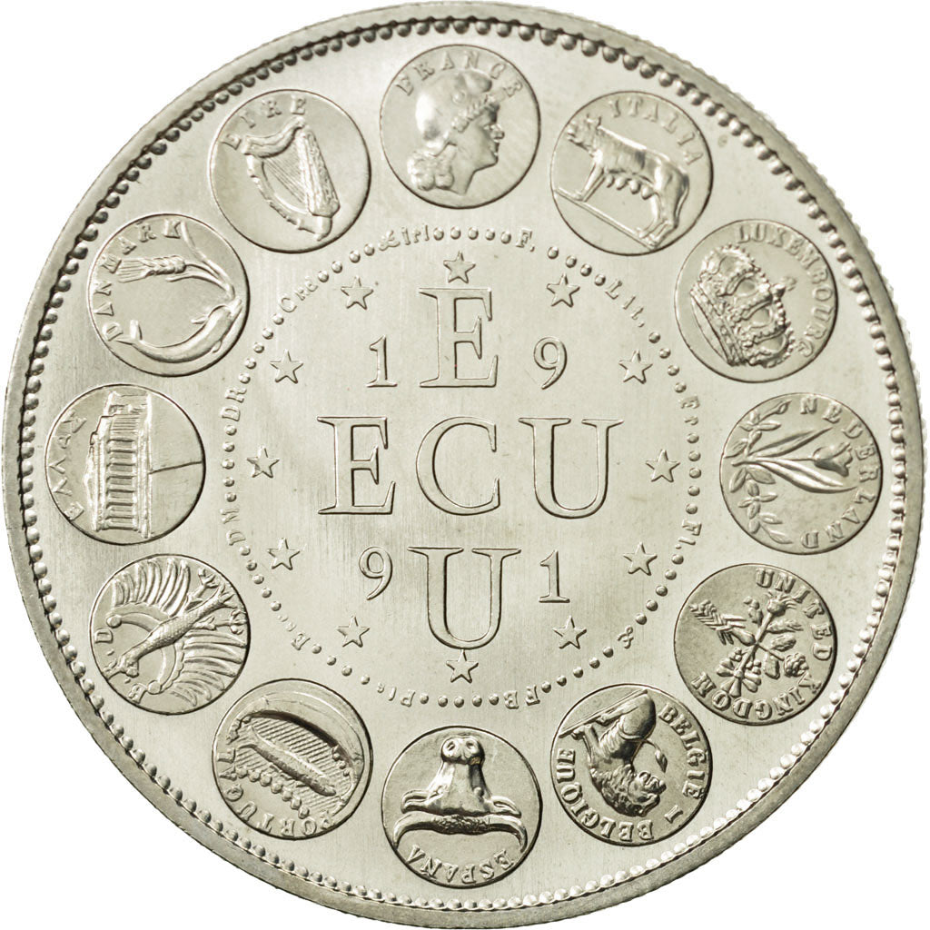France, Medal, Ecu Europa, 1991, SPL+, Cupro-nickel