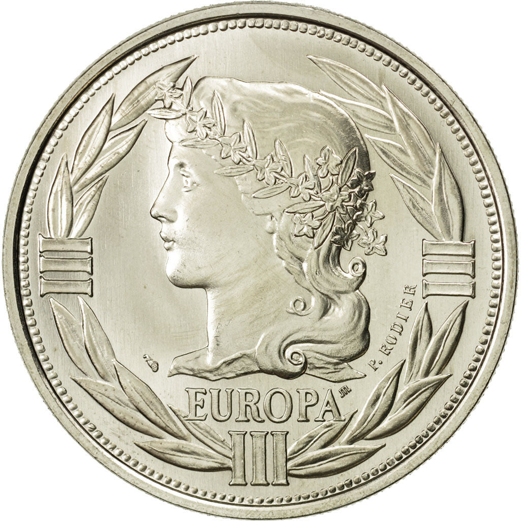 Francja, Medal, Ecu Europa, 1992, MS(64), Miedzionikiel