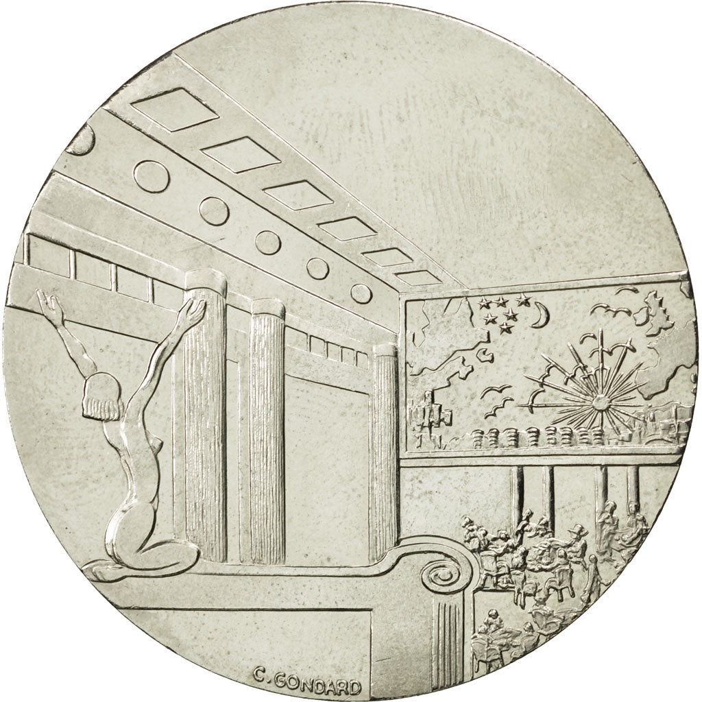 France, Medal, Les Grands Transatlantiques, Queen Mary, 1936, MS(63)