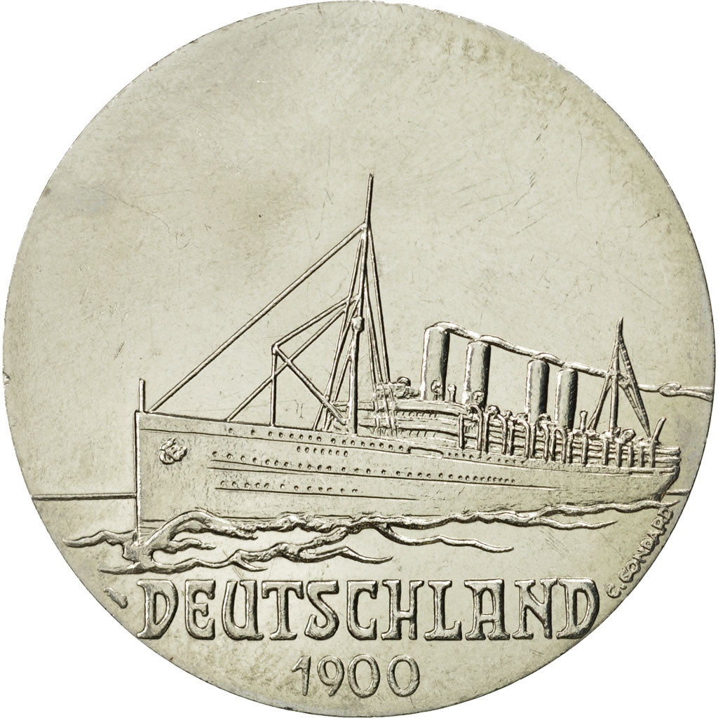 Francja, Medal, Les Grands Transatlantiques, Deutschland, 1900, MS(63)