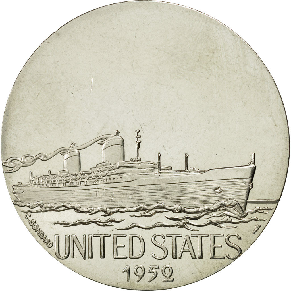 France, Medal, Les Grands Transatlantiques, United States, 1952, MS(63)