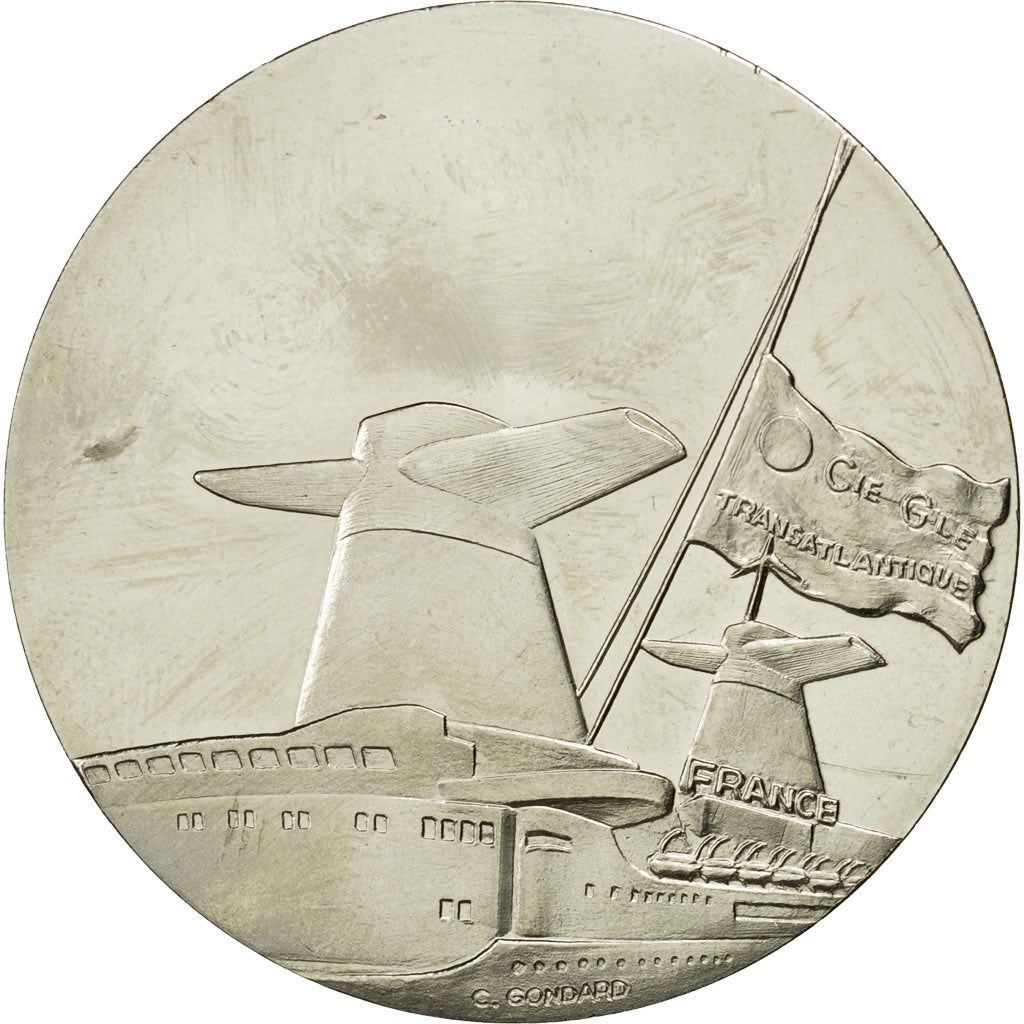 France, Medal, Les Grands Transatlantiques, France, 1962, MS(63), Cupro-nickel